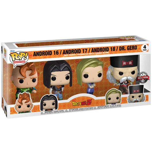 Funko POP - Packung mit 4 - Animation - Dragon Ball - Android 4 Pack - Special Edition